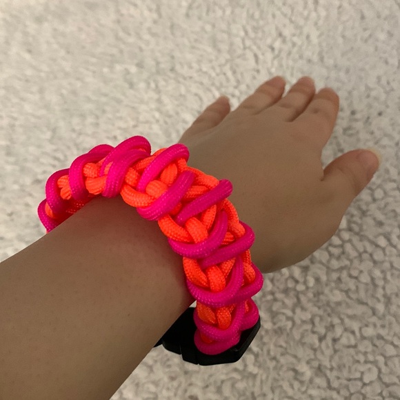 Orange and Pink Paracord Bracelet - Picture 12 of 13